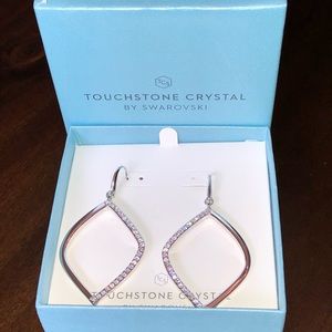 Swarovski Silver & Crystal Open Drop Earrings